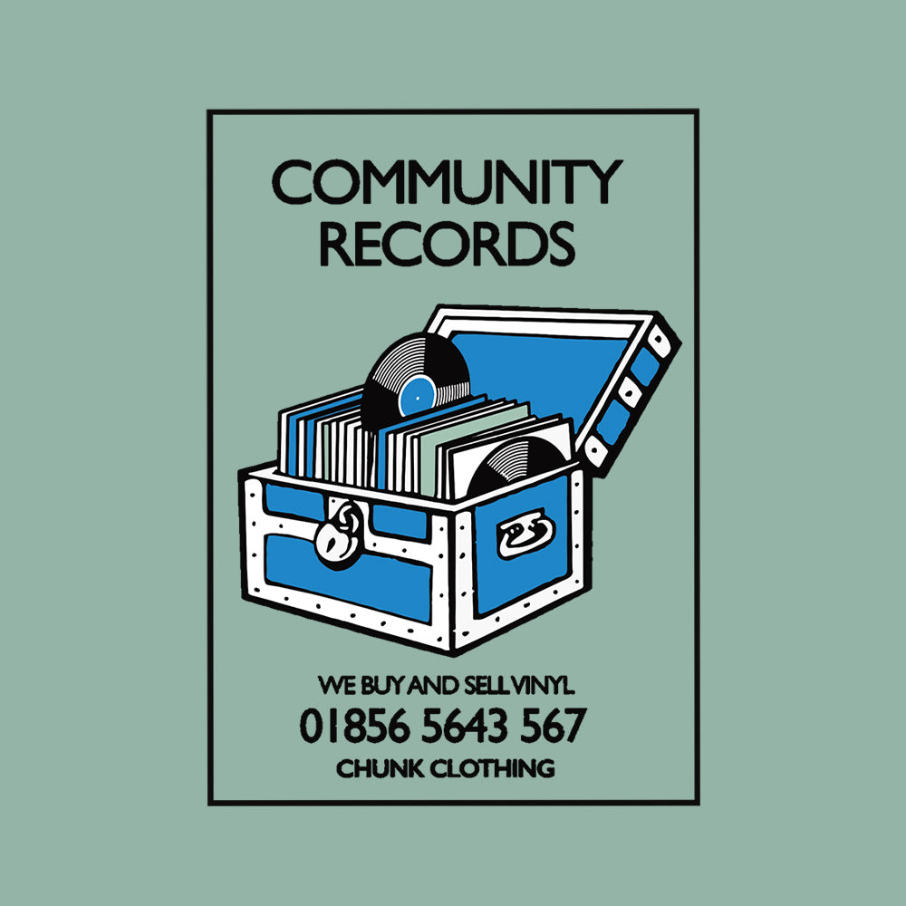 Community Records Pale Green T-Shirt