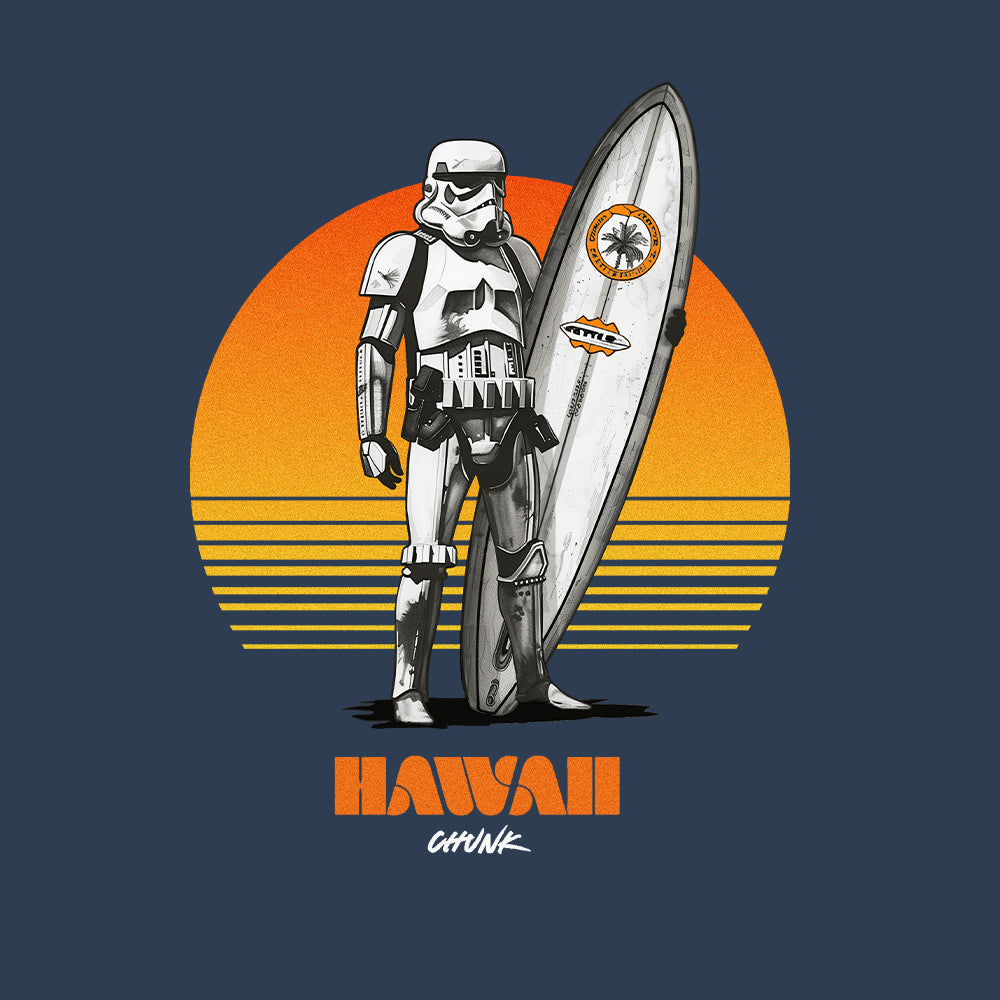 Hawaii Surfer Faded Denim T-Shirt