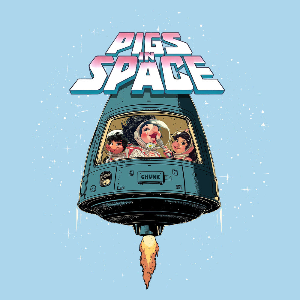 Pigs In Space Blue T-Shirt