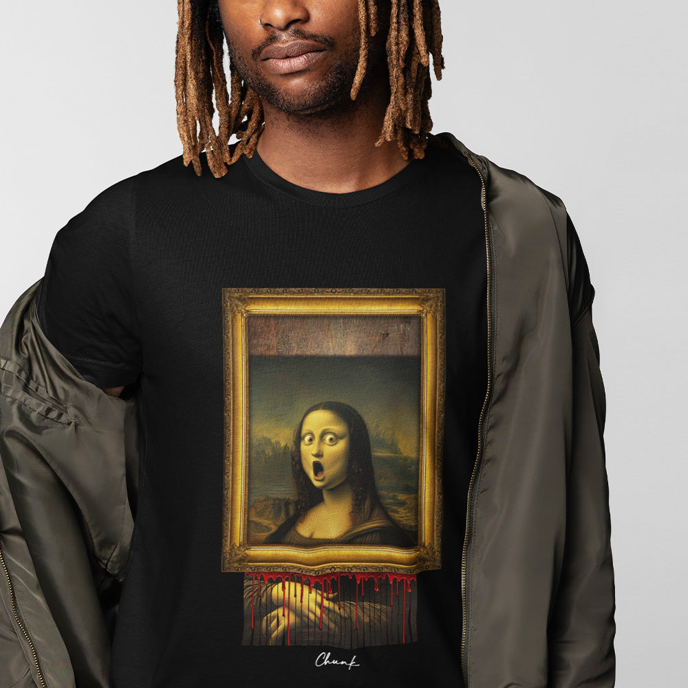 Shredded Mona Black T-Shirt