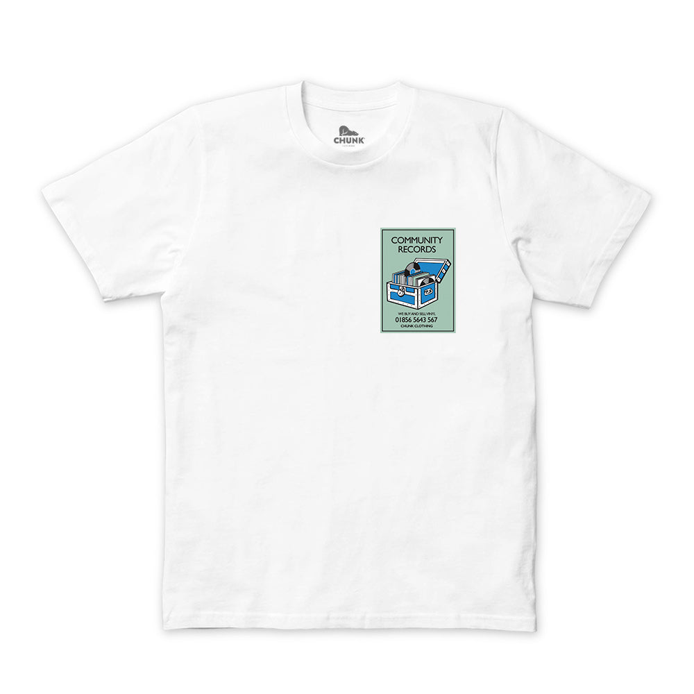 Community Records White T-Shirt