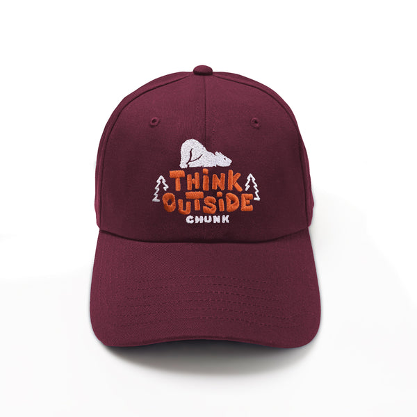 Think Outside Burgundy Cap
