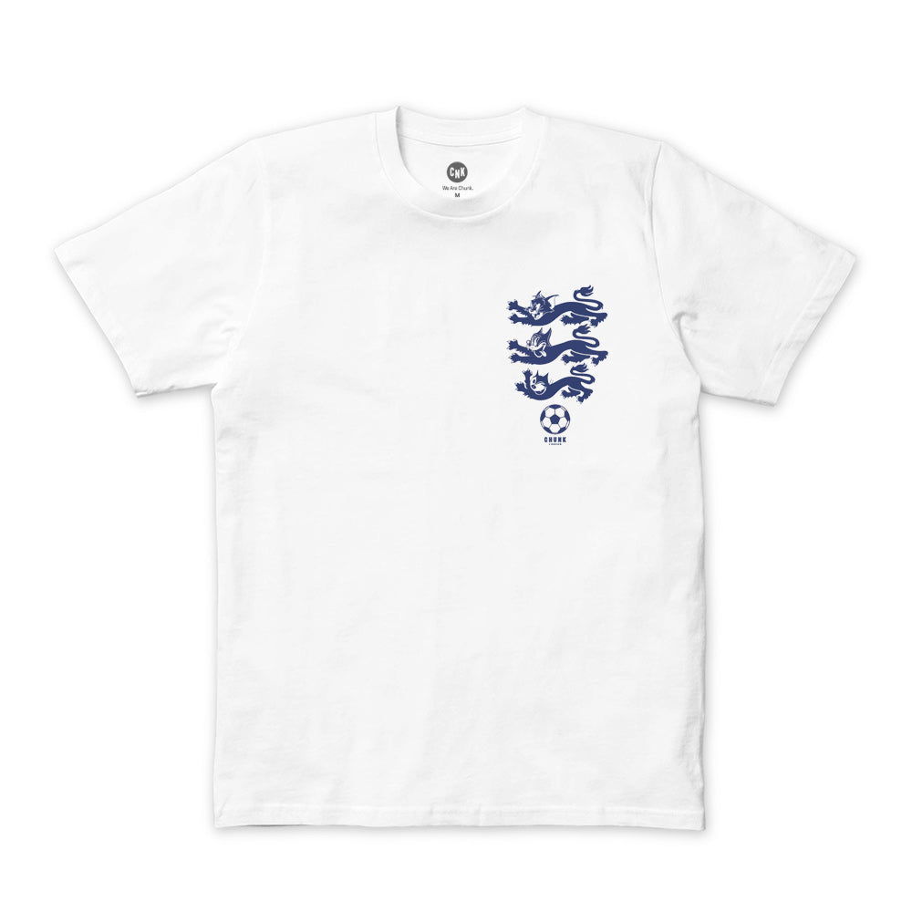 Three Cats Badge White T-Shirt