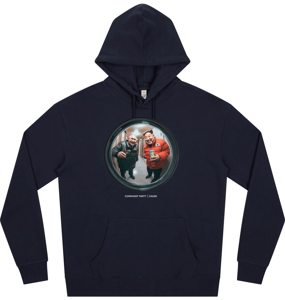 French Navy Printed Hoody